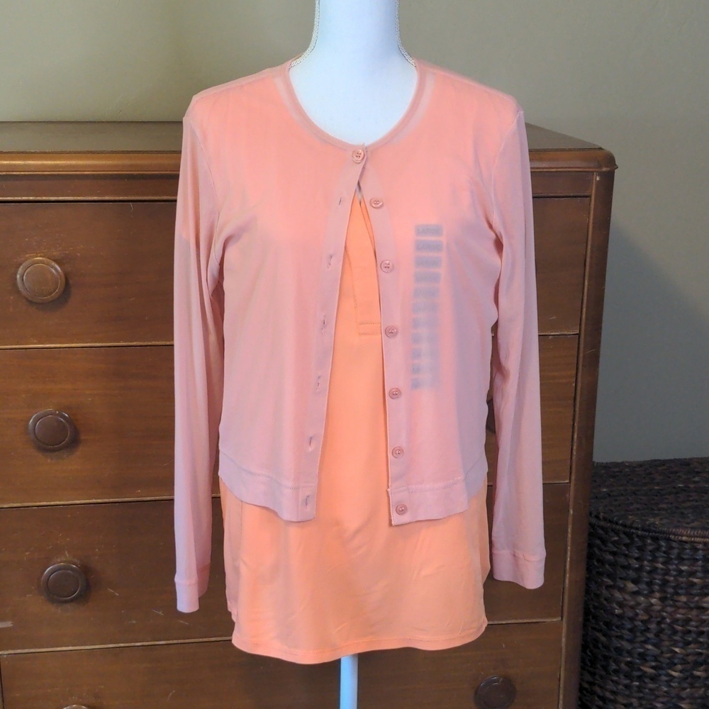 Nine West Sleeveless Blouse Sherbet Orange NWT - Picture 2 of 9